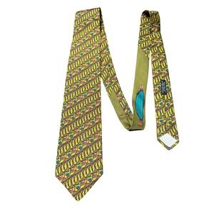 LNWOT Andre Claude Canova France Silk Necktie Tie‎ Pattern Handmade  3.75"W